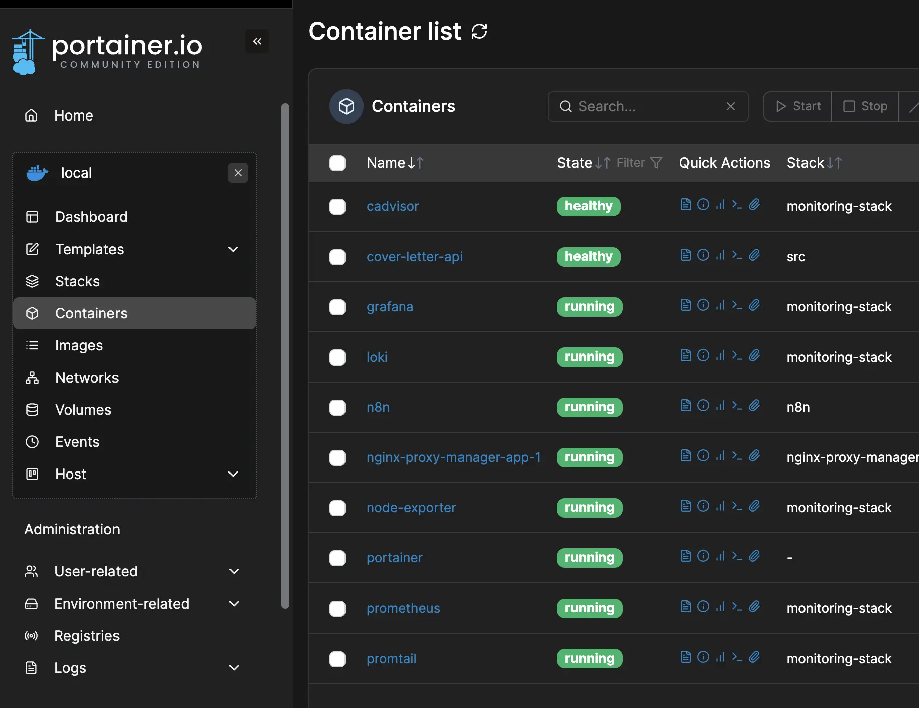 Portainer Screenshot